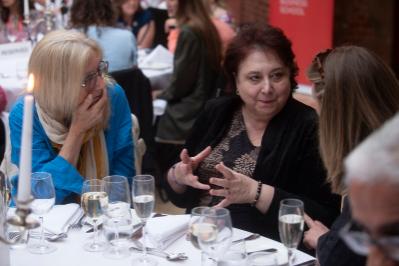 ladies talking at table